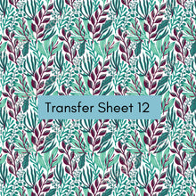 Load image into Gallery viewer, Transfer 12 | Teal Foliage | Polymer Clay Transfer Sheet