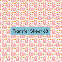 Load image into Gallery viewer, Transfer 68 | Pink Pumpkins | Halloween | Fall Polymer Clay Transfer Sheet