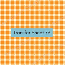 Load image into Gallery viewer, Transfer 73 | Orange Lover's Plaid | Halloween | Fall Polymer Clay Transfer Sheet