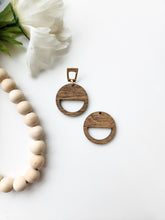 Load image into Gallery viewer, Half Circle Macrame | Wood Earring Blank | Wood Findings
