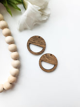 Load image into Gallery viewer, Half Circle Macrame | Wood Earring Blank | Wood Findings
