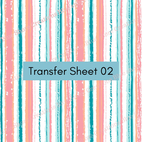 Transfer 02 | Coral Stripes | Polymer Clay Transfer Sheet