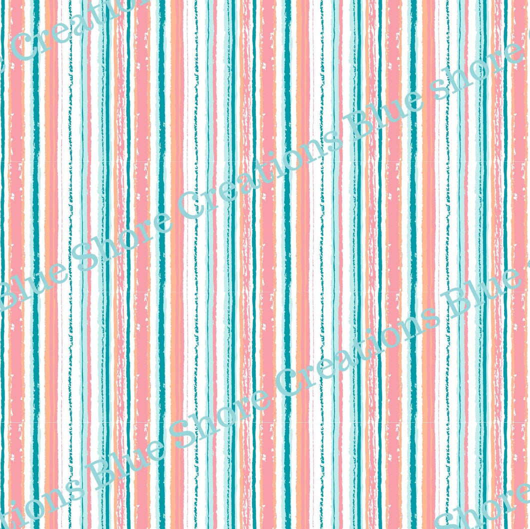 Transfer 02 | Coral Stripes | Polymer Clay Transfer Sheet