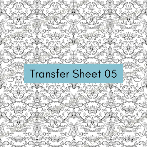 Transfer 05 | Black Damask | Polymer Clay Transfer Sheet