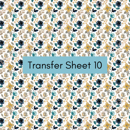 Transfer 10 | Mustard Florals | Polymer Clay Transfer Sheet