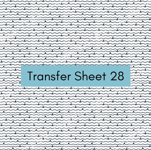 Transfer 28 | Shark Waves | Polymer Clay Transfer Sheet