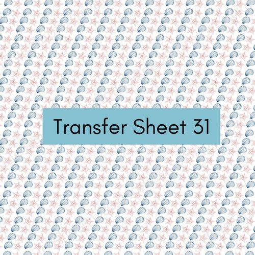 Transfer 31 | Sea Shell & Starfish | Polymer Clay Transfer Sheet