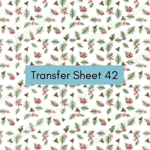 Transfer 42 | Candy Cane Pines | Polymer Clay Transfer Sheet