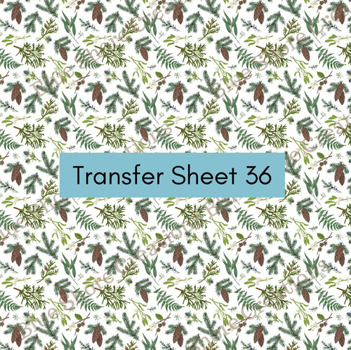 Transfer 36 | Christmas Foliage | Polymer Clay Transfer Sheet
