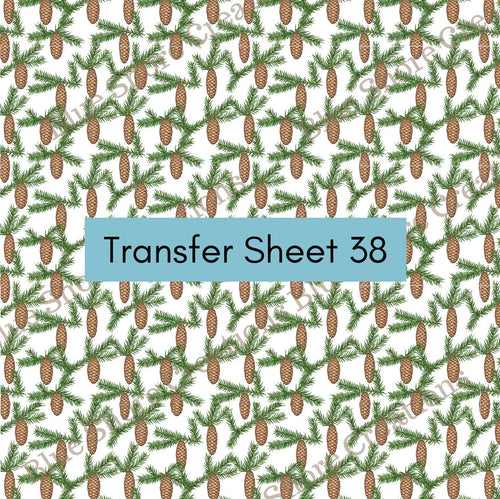 Transfer 38 | Pine Cones | Polymer Clay Transfer Sheet