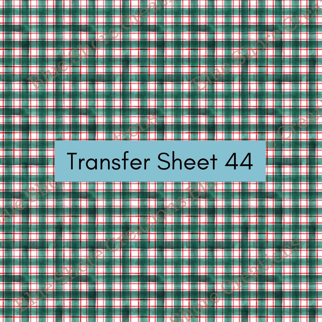 Transfer 44 | Christmas Plaid | Polymer Clay Transfer Sheet