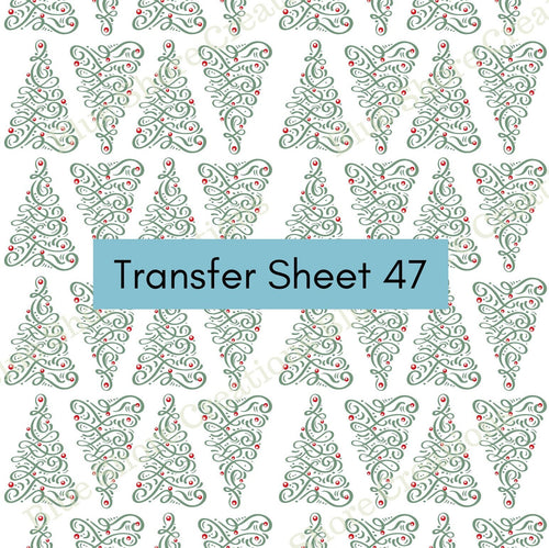 Transfer 47 | Squiggle Christmas Tree | Polymer Clay Transfer Sheet