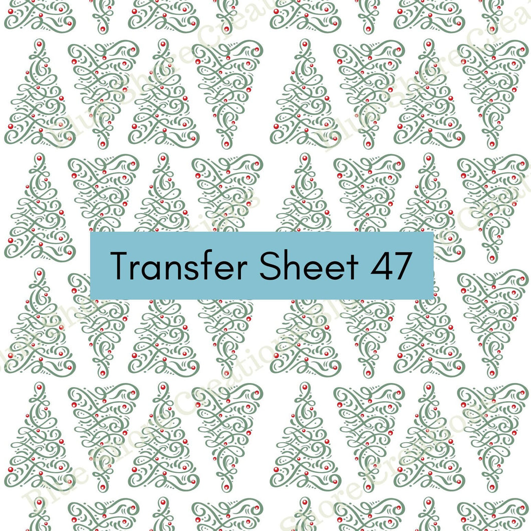 Transfer 47 | Squiggle Christmas Tree | Polymer Clay Transfer Sheet