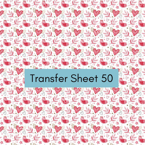 Transfer 50 | Lovey Dovey | Polymer Clay Transfer Sheet