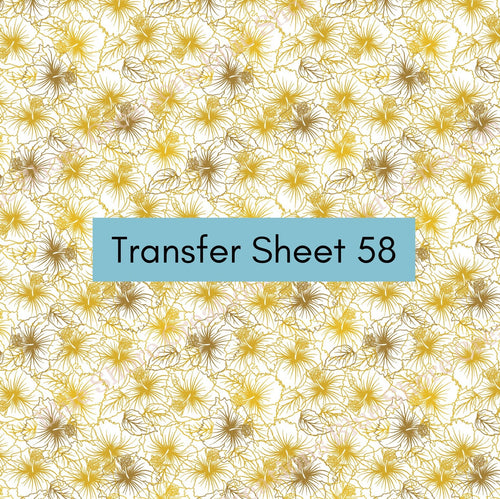 Transfer 58 | Golden Hibiscus | Polymer Clay Transfer Sheet