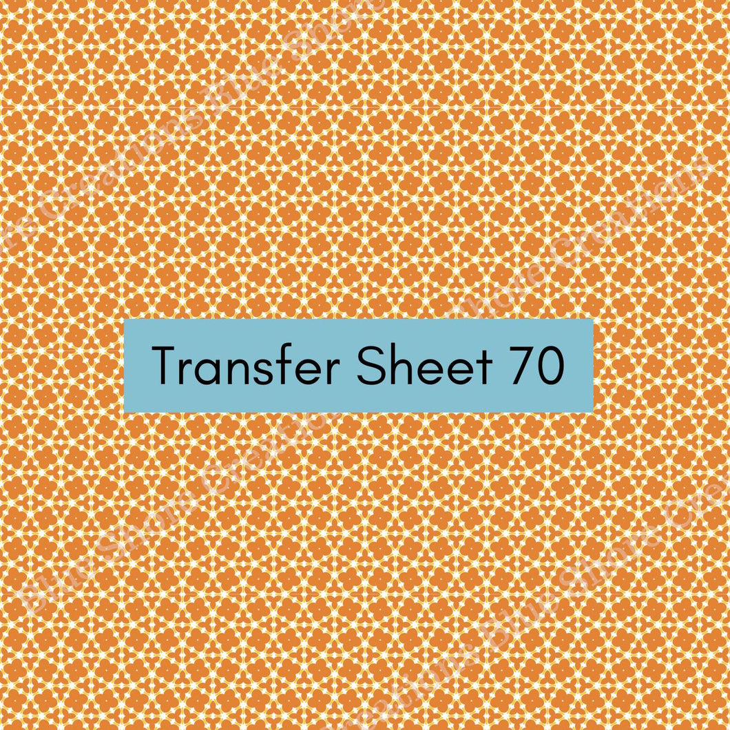 Transfer 70 | Retro Fall Flowers | Halloween | Fall Polymer Clay Transfer Sheet