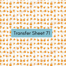Load image into Gallery viewer, Transfer 71 | Cobweb Candy Corns | Halloween | Fall Polymer Clay Transfer Sheet
