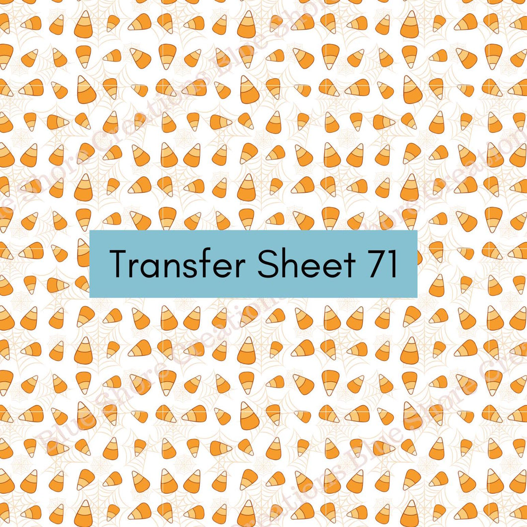 Transfer 71 | Cobweb Candy Corns | Halloween | Fall Polymer Clay Transfer Sheet