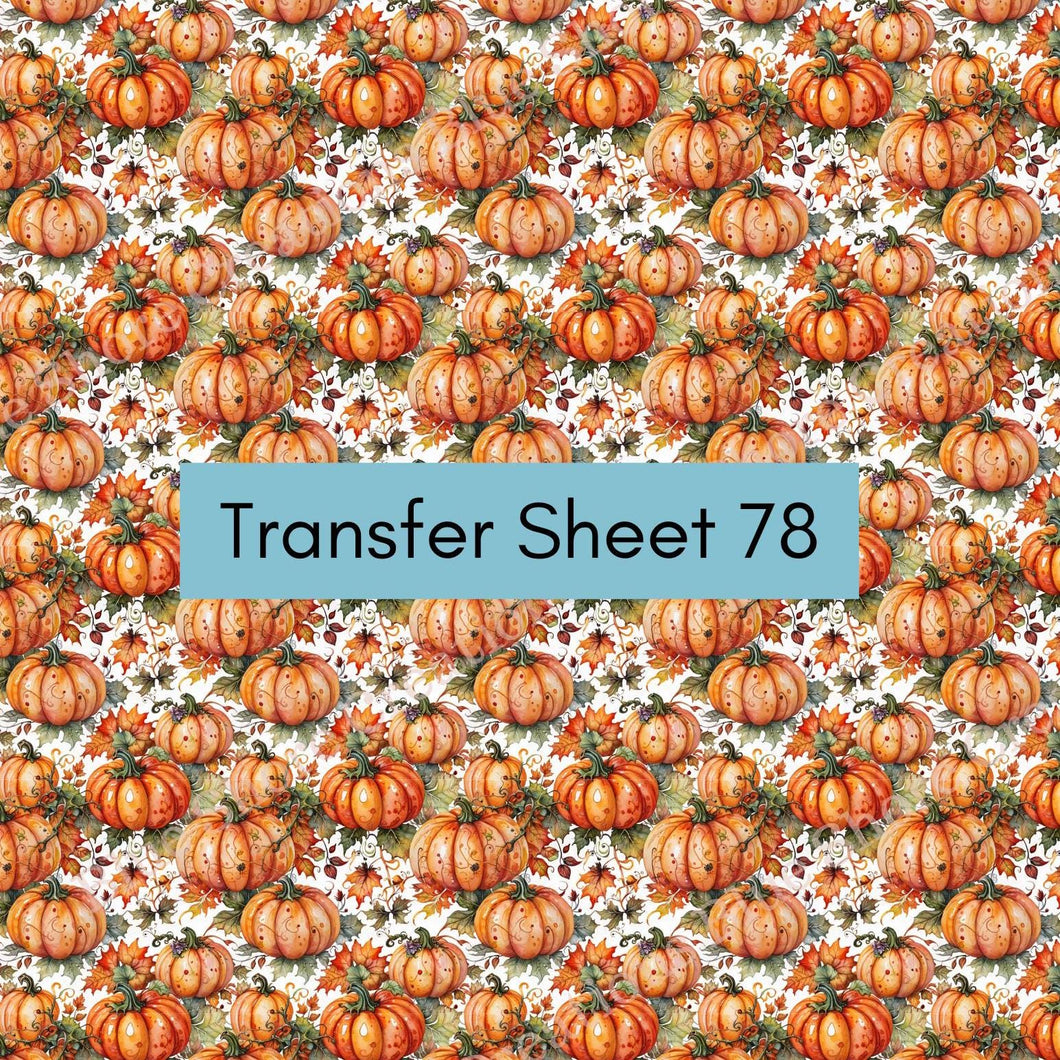 Transfer 78 | Pumpkin Farm | Halloween | Fall Polymer Clay Transfer Sheet