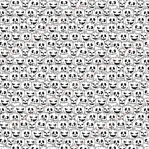 Transfer 66 | Black & White Jack O'Lanterns | Halloween | Fall Polymer Clay Transfer Sheet
