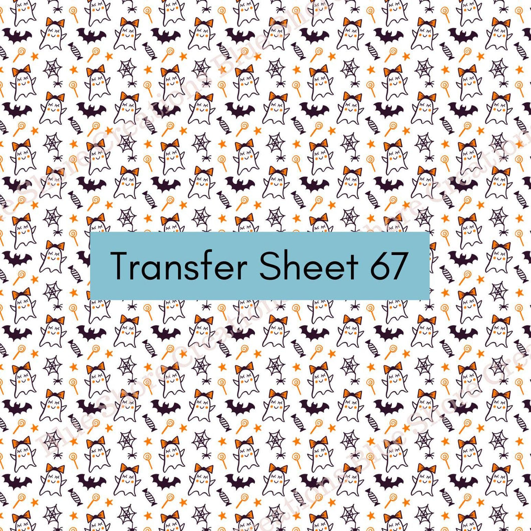 Transfer 67 | Ghosty Girls | Halloween | Fall Polymer Clay Transfer Sheet