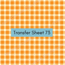 Load image into Gallery viewer, Transfer 73 | Orange Lover&#39;s Plaid | Halloween | Fall Polymer Clay Transfer Sheet
