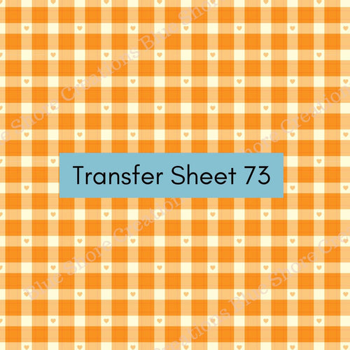 Transfer 73 | Orange Lover's Plaid | Halloween | Fall Polymer Clay Transfer Sheet