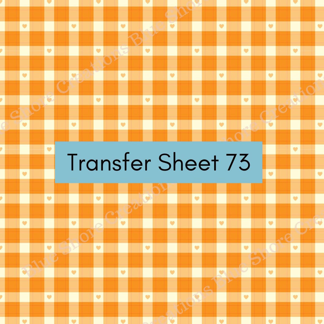 Transfer 73 | Orange Lover's Plaid | Halloween | Fall Polymer Clay Transfer Sheet