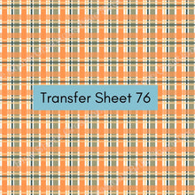 Load image into Gallery viewer, Transfer 76 | Pumpkin Patch Plaid | Halloween | Fall Polymer Clay Transfer Sheet
