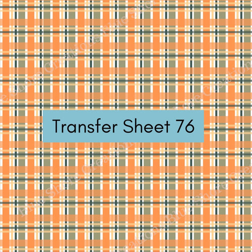 Transfer 76 | Pumpkin Patch Plaid | Halloween | Fall Polymer Clay Transfer Sheet