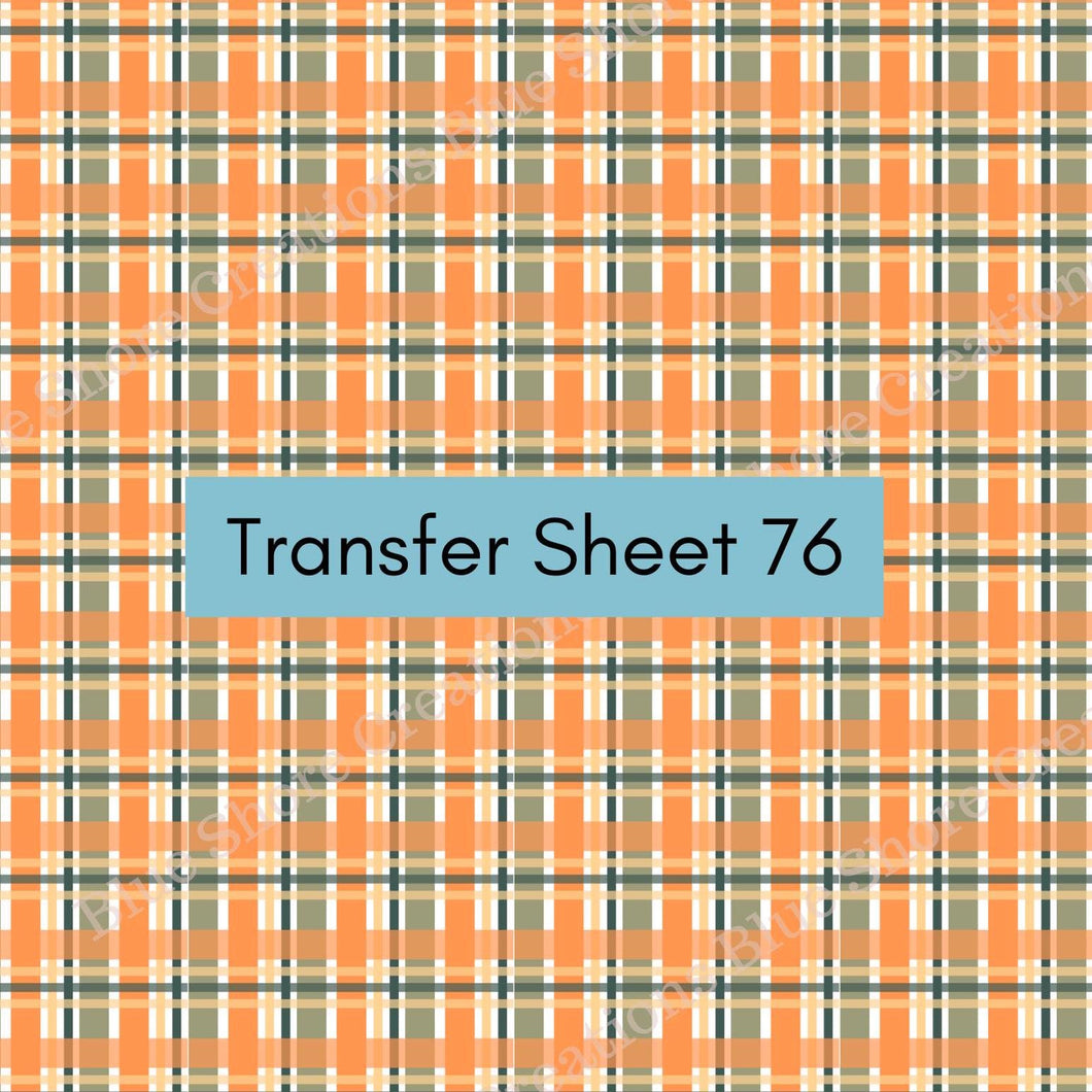 Transfer 76 | Pumpkin Patch Plaid | Halloween | Fall Polymer Clay Transfer Sheet