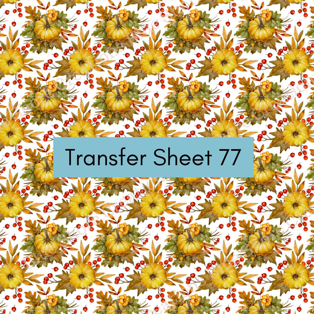 Transfer 77 | Gourds & Berries | Halloween | Fall Polymer Clay Transfer Sheet