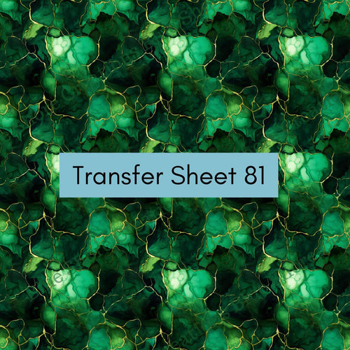 Transfer 81 | Malachite Green | Alcohol Ink | Fall Polymer Clay Transfer Sheet