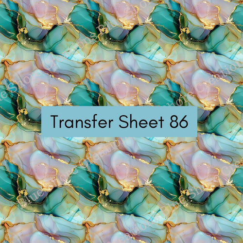 Transfer 86 | Faux Labradorite | Alcohol Ink | Fall Polymer Clay Transfer Sheet