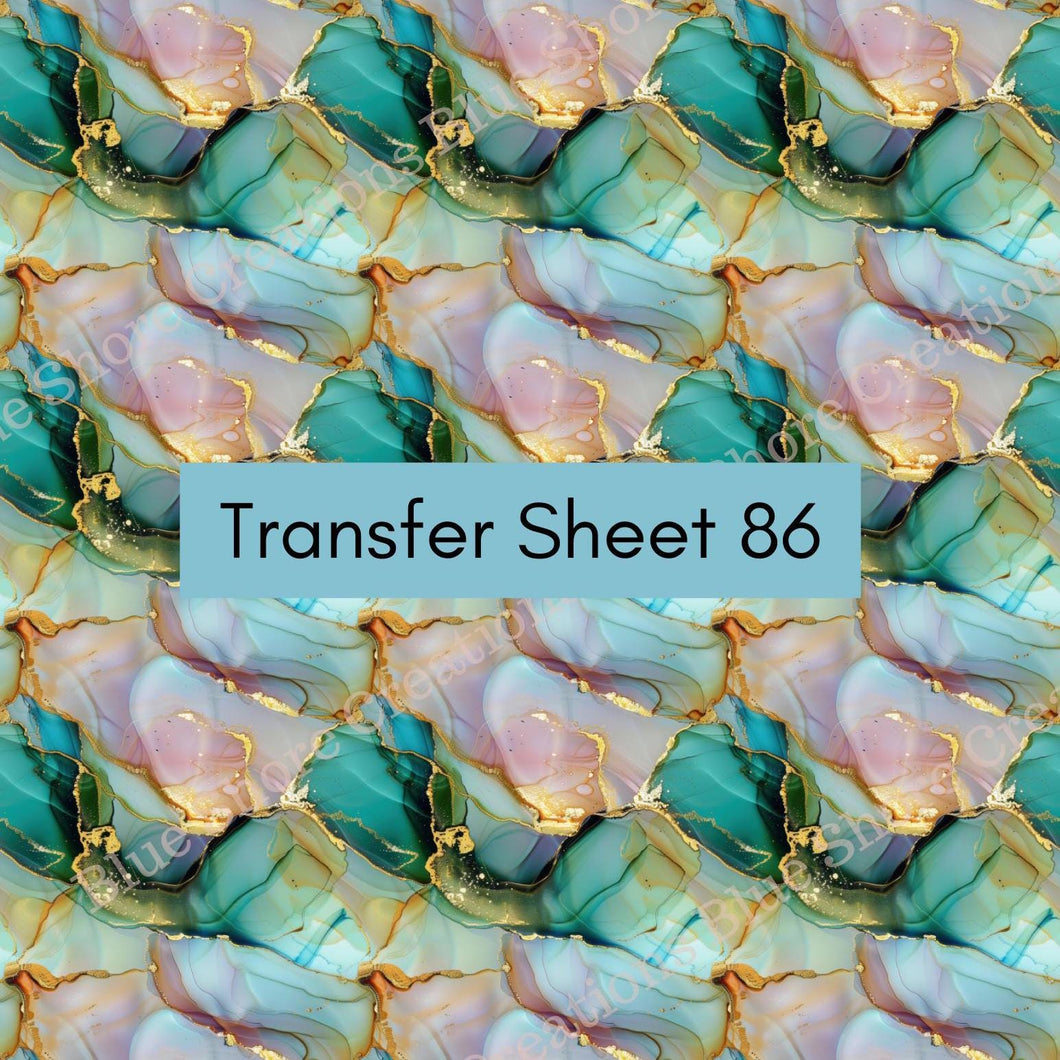 Transfer 86 | Faux Labradorite | Alcohol Ink | Fall Polymer Clay Transfer Sheet