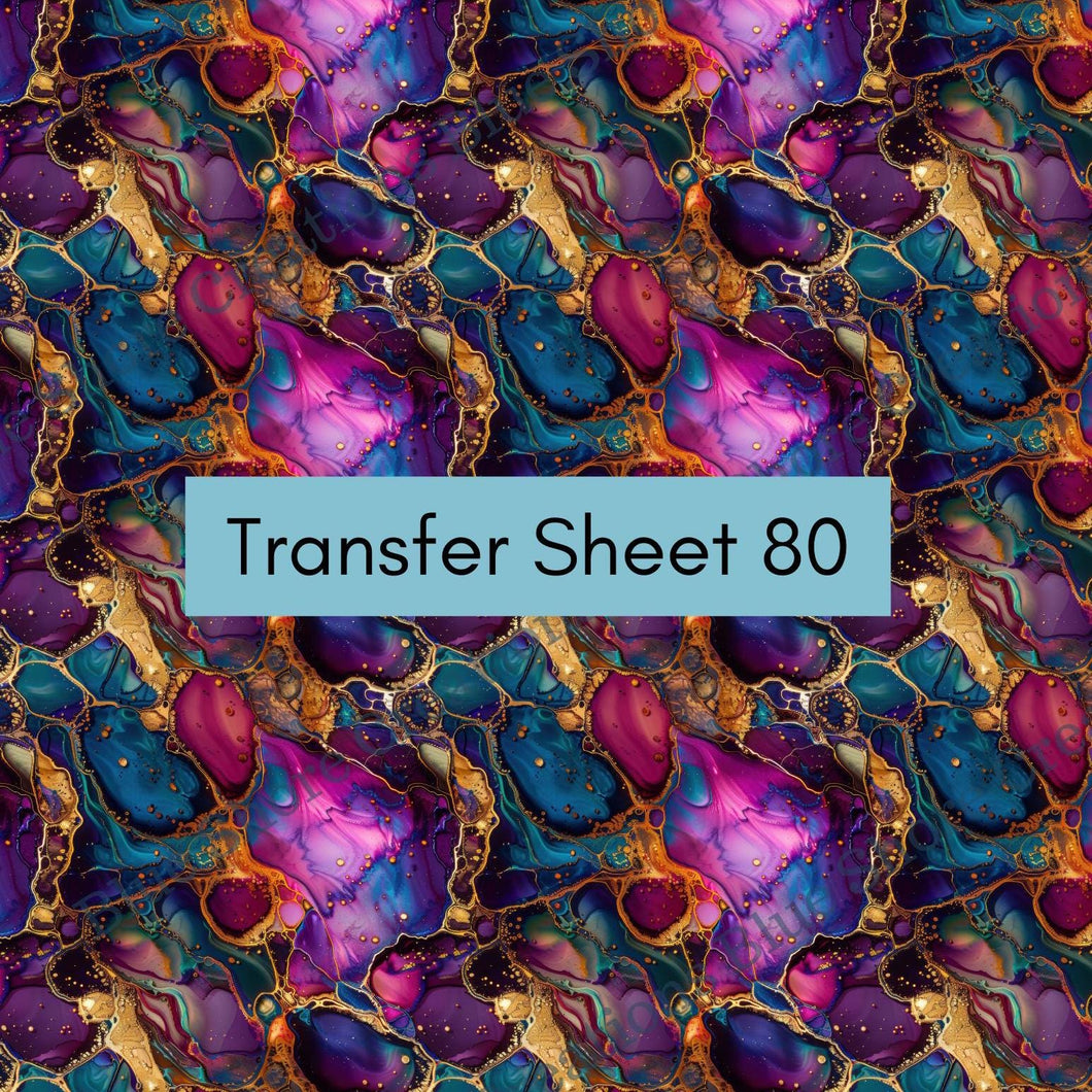 Transfer 80 | Ametrine | Alcohol Ink | Fall Polymer Clay Transfer Sheet