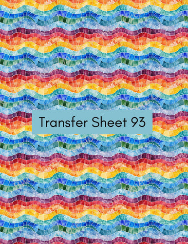 Transfer 93 | Rainbow Waves | Stained Glass | Polymer Clay Transfer Sheet