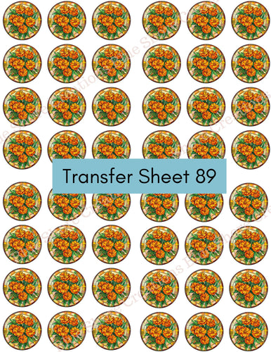 Transfer 89 | Marigold | Stained Glass | Polymer Clay Transfer Sheet