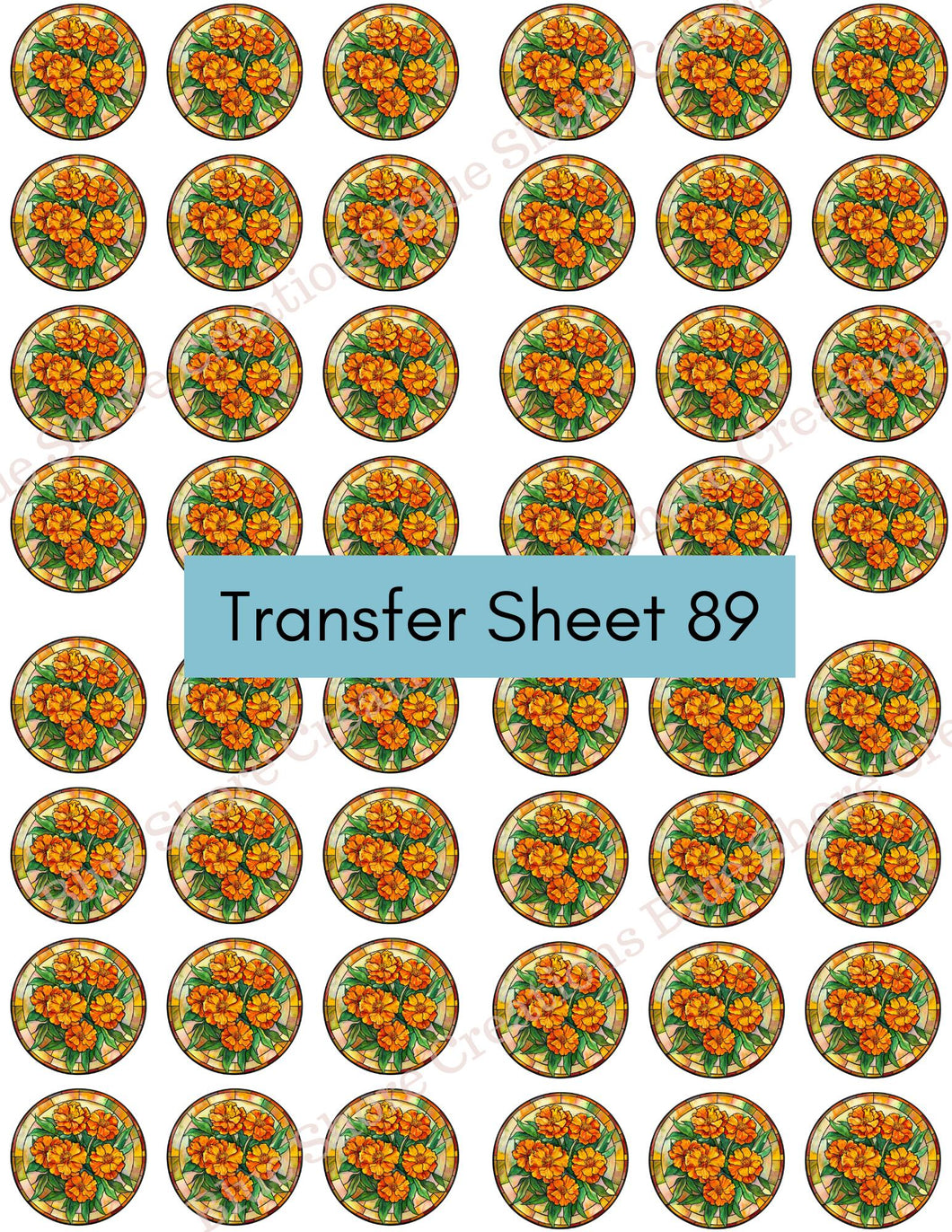 Transfer 89 | Marigold | Stained Glass | Polymer Clay Transfer Sheet