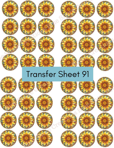 Transfer 91 | Sunflower | Stained Glass | Polymer Clay Transfer Sheet