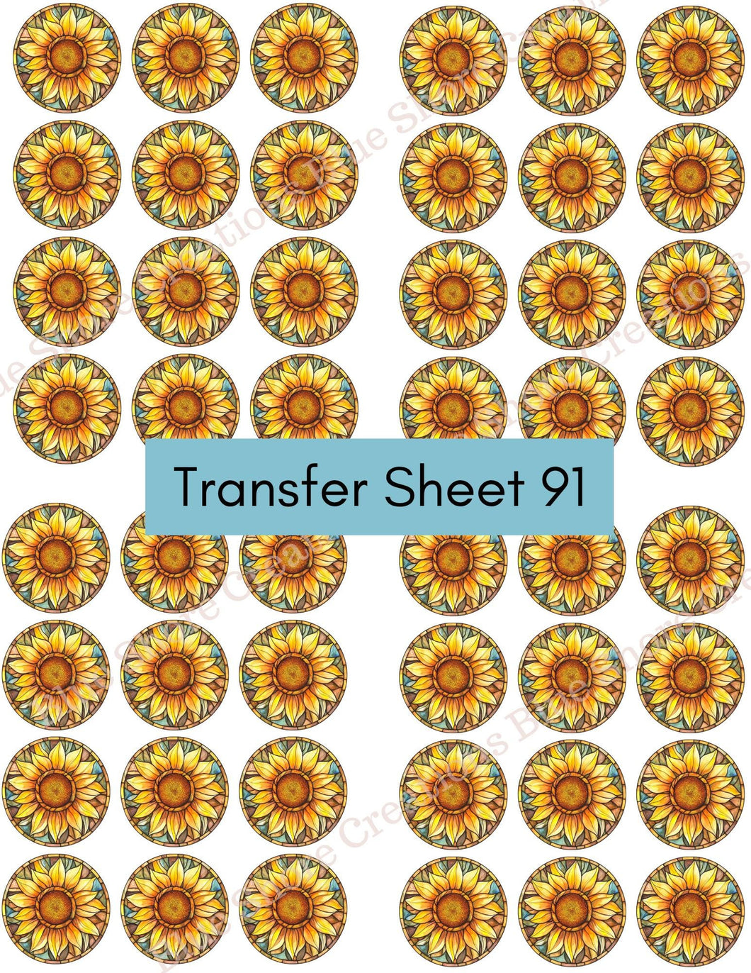 Transfer 91 | Sunflower | Stained Glass | Polymer Clay Transfer Sheet