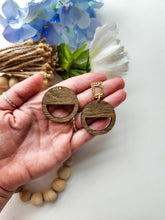 Load image into Gallery viewer, Half Circle Macrame | Wood Earring Blank | Wood Findings
