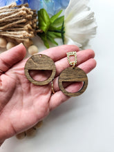 Load image into Gallery viewer, Half Circle Macrame | Wood Earring Blank | Wood Findings
