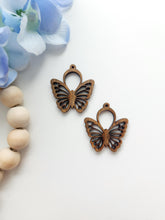 Load image into Gallery viewer, Butterfly Hoop | Wood Earring Blank | Wood Findings
