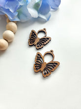 Load image into Gallery viewer, Butterfly Hoop | Wood Earring Blank | Wood Findings
