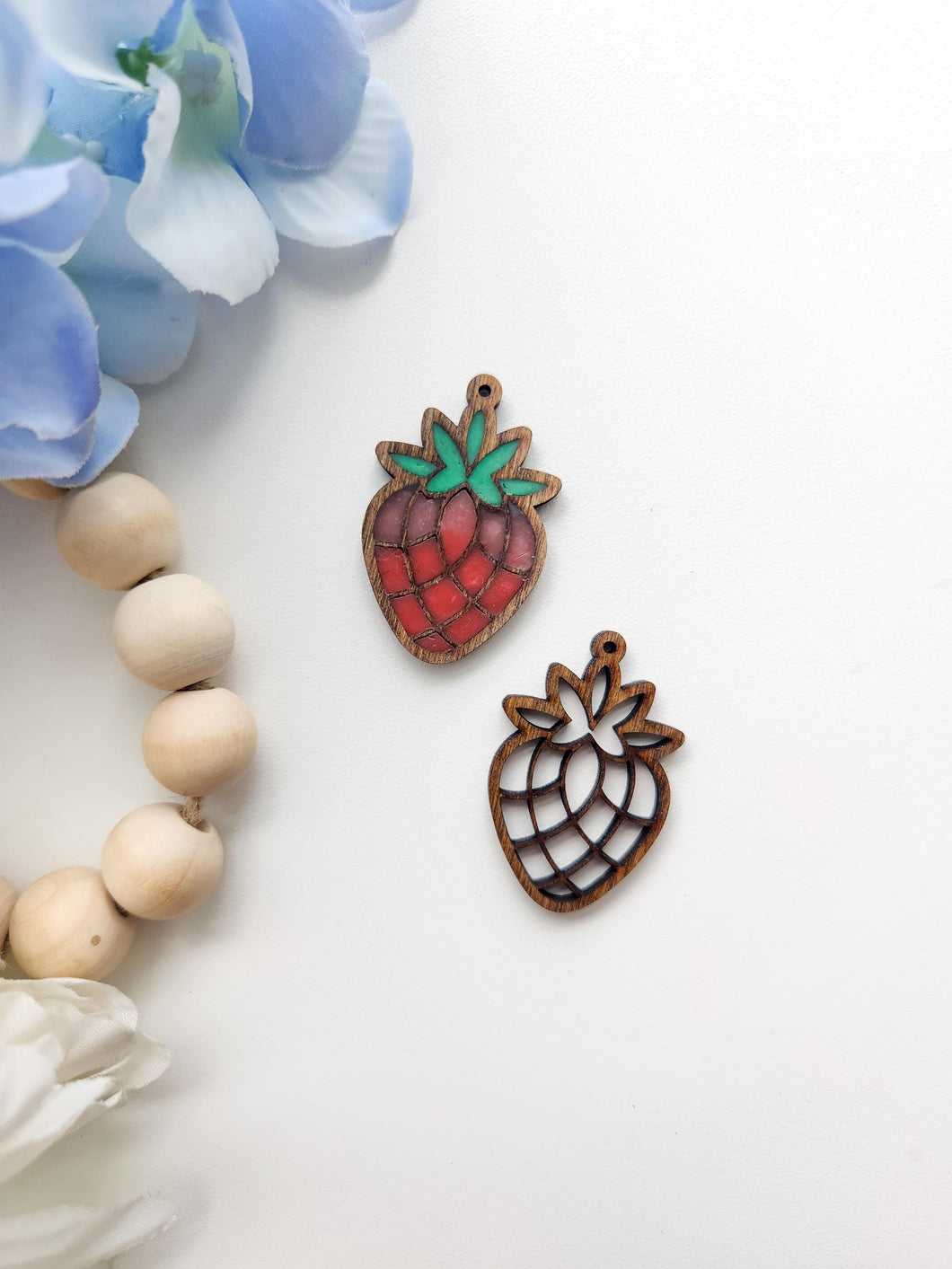 Strawberry | Wood Earring Blank | Wood Findings
